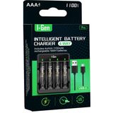 I-Gen Batteries I-Gen G411 4'lü Pil Şarj Aleti + 4 Adet AAA Pro 1100 mAh Şarjlı İnce Kalem Pilli Set