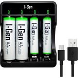 I-Gen Batteries I-Gen G479 4'lü Pil Şarj Aleti + 2 Adet AA 2700 mAh + 2 Adet AAA 900 mAh Şarjlı Kalem Pilli Set 1.2V Ni-MH