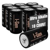 I-Gen Batteries LR14 Ultra Alkalin C Boy Pil 1.5V Orta Boy Pil (10, 10'lu Paket)