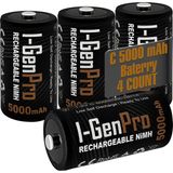 I-Gen Batteries Pro HR14 C Orta Boy 5000 Mah Şarj Edilebilir C Boy 1.2V Ni-Mh Şarjlı Pil - 4 Adet