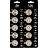 I-Gen CR2450 Lityum Düğme Pil 3V 2450 Pil 10'lu Paket