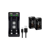 I-Gen D925 2'li AA/AAA/9V Pil Şarj Aleti + 2 Adet 9V Pro 250 Mah 1.2V Ni-Mh Şarjlı 9V Pilli Set