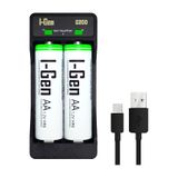 I Gen G227 2'li AA/AAA/9V Pil Şarj Aleti + 2 Adet Aa 2700 Mah 1.2V Ni-Mh Şarjlı Kalem Pilli Set