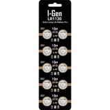 I Gen LR1130 1.5V Alkalin Düğme Pil (AG10, L1131, 389) 10'lu Paket