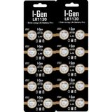 I-Gen LR1130 1.5V Alkalin Düğme Pil (AG10, L1131, 389) 20'li Paket