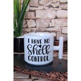 I Have No Shelf Control Yazılı Kitap Kurdu Esprisi Hediyelik T Kulplu Latte Fincanı Kupa Bardak - Beyaz