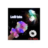 i lin baby Kadın Toka, LED Işıklı Renk Değiştiren Saten Saç Tokası –Toka –3 Mod, Lastik Toka Beyaz kumaş