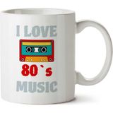 I Love 80s Music 80ler Müziğini Seviyorum Baskılı Kupa