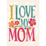 I love my Mom, Personalized Sketchbook for Coloring, Drawing, white pages, 100-sheet, 200 pages, format A5, glossy cover: Cute and Practical Gift for Your Amazing Mom