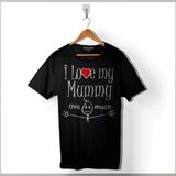 I Love My Mummy Thıs Much Annemi Çok Seviyorum Erkek Tişört - Siyah - XL