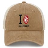 I Love Science Trucker Hat Kadın Vintage Mesh Trucker Şapka Yaz için