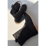 I Love Shoes Meror Siyah Süet Kadın Delikli Yazlık Bot