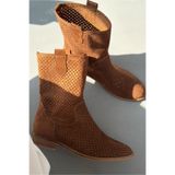 I Love Shoes Meror Taba Süet Kadın Delikli Yazlık Bot
