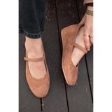 I Love Shoes Tenris Kadın Babet Taba Süet Dolgu Topuklu