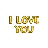 I Love You Altın Renkli Harf Folyo Balon Çok Renkli