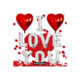 I Love You Folyo Balon Set, Gri