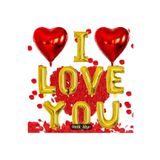 I Love You Folyo Balon Set, Sarı
