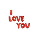 I Love You Kırmızı Harf Folyo Balon Çok Renkli