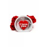 I Love You Yazılı Kalpli Dekoratif Masa Süsü | Romantik Hediye & Ev Ofis Dekoru Vitrin