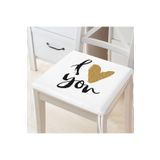 I Love You Yazılı Realhomes Dijital Baskılı Modern Fermuarlı Sandalye Minderi