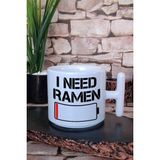 I Need Ramen Baskılı Japon Noodle Aşkı Anime Manga Baskılı T Kulplu Latte Fincanı Kupa Bardak - Beyaz