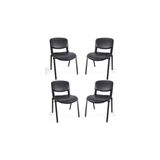 I Office Furniture & Desing Siyah Ofis Buro Bekleme Misafir Form Koltugu Sandalyesi 4Lu 00712