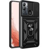 İ She Infinix Hot 12I Kılıf Kamera Pencereli Tam Koruma Nyxara Premium Sert Kapak - Siyah - İnfinix Hot 12i