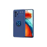 İ She Poco X3 Gt Kılıf Manyetik (Metal) Yüzüklü ve Stant Olabilen Rewon Premium Silikon Kapak - Blue