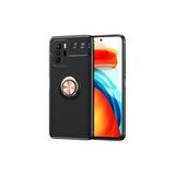 İ She Poco X3 Gt Kılıf Manyetik (Metal) Yüzüklü ve Stant Olabilen Rewon Premium Silikon Kapak - Siyah - Rose