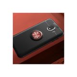 İ She Samsung Galaxy J4 Kılıf Manyetik (Metal) Yüzüklü ve Stant Olabilen Rewon Premium Silikon Kapak - Siyah - Rose