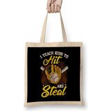 I Teach Kids To Hit And Steal Funny Baseball Coach Bez Çanta Uzun Saplı - Açık Bej - 40 X 40