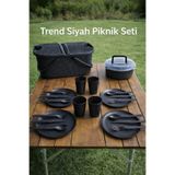 İ&A HOME 4 Kişilik Piknik Seti Taşıma Sepetli | Kamp & Outdoor Yemek Takımı