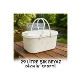 İ&A HOME BEYAZ PİKNİK SEPETİ 30LT.