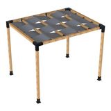 Iahşap 2.4 x 3 Metre Pergole Braket Seti 4 Ana Direkli Dalgalı Gölgelikli Üst Izgaralı - 2.4 x 3 Metre (Yükseklik 250 Cm)