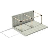 Iahşap 2.4 x 4.8 Metre Sundurma Pergole Braket Seti 3 Ana Direkli Üstü Açık Eğimli Sundurma - 2.4 x 4.8 Metre (Yükseklik 250 Cm)