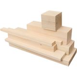 İahşap 3 x 6 cm x 90 cm 6 Adet Kavak Ahşap Çıta Taslak Tahta Blok ve Kereste