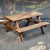 Iahşap 6 Kişilik Ticari Tip Fırınlanmış Emprenyeli Ahşap Piknik Masası - 150 cm
