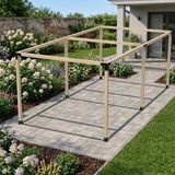 Iahşap Altı Direkli Büyük Boy Bahçe Pergola Sistemi - Çelik Braketli - 3x4.8 Metre