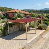 İahşap Altı Direkli Trapez Sac Kaplı Büyük Boy Pergola