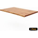 iAhşap Bir Kenar Düz Sedir Kütük Masa Tablası|doğal Kenarlı- Ahşap Duvar Masası No8 - Şeffaf Vernik - 50x100 cm - Kalınlık: 4 cm