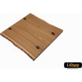 iAhşap Doğal Kenarlı Sedir Kütük Masa Tablası | Kare Ahşap Yemek Ofis Masası Üstü No9 - Meşe - 100x100 cm - Kalınlık: 4 cm
