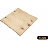 Iahşap Doğal Kenarlı Sedir Kütük Masa Tablası | Kare Ahşap Yemek Ofis Masası Üstü No9 - Meşe - 4 cm - 100x100 cm