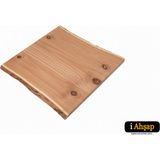 iAhşap Doğal Kenarlı Sedir Kütük Masa Tablası | Kare Ahşap Yemek Ofis Masası Üstü No9 - Şeffaf Vernik - 80x80 cm - Kalınlık: 4 cm