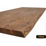 iAhşap Doğal Kenarlı Sedir Kütük Masa Tablası | Masif Ahşap Yemek Masası Üstü No1 - Kestane - 80x200 cm - Kalınlık: 5 cm