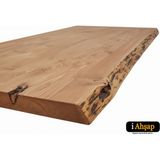 iAhşap Doğal Kenarlı Sedir Kütük Masa Tablası | Masif Ahşap Yemek Masası Üstü No1 - Şeffaf Vernik - 70x140 cm - Kalınlık: 5 cm