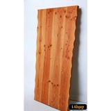 iAhşap Doğal Kenarlı Sedir Kütük Masa Tablası|ofis Masası-Yemek Masası Masif Masa No2 - Şeffaf Vernik - 90x200 cm - Kalınlık: 4 cm