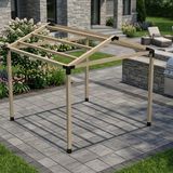 Iahşap Dört Direkli Izmir Çatılı Modern Bahçe Pergola - 3x4 Metre