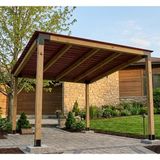 Iahşap Dört Direkli Trapez Sac Kaplı Bahçe Pergola - 2.4x3 Metre