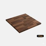 iAhşap Kare Kayın Masif Masa Tablası |masif Kayın Ahşap Ofis ve Yemek Masası Üstü No6 - Ceviz - 80x80 cm - Kalınlık: 3 cm