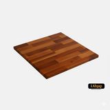 iAhşap Kare Kayın Masif Masa Tablası |masif Kayın Ahşap Ofis ve Yemek Masası Üstü No6 - Kestane - 120x120 cm - Kalınlık: 3 cm